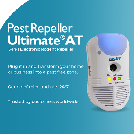 Pest Repeller Ultimate AT – indoor 5-in-1 electronic device to repel mice, rats, roaches, scorpions, and other household pests
