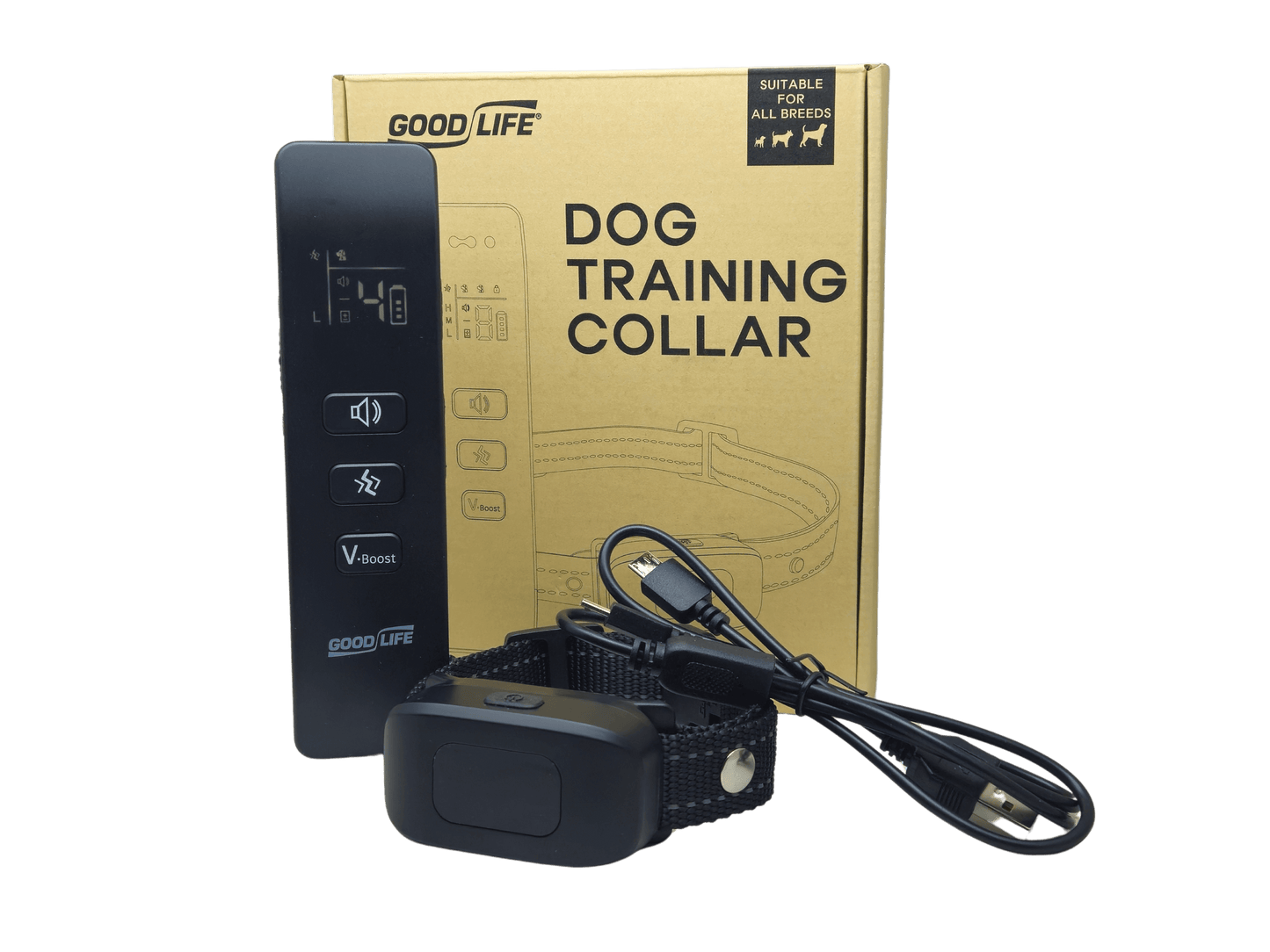 Happy Tails no-shock dog training collar with remote – vibration and tone modes for safe behavior correction