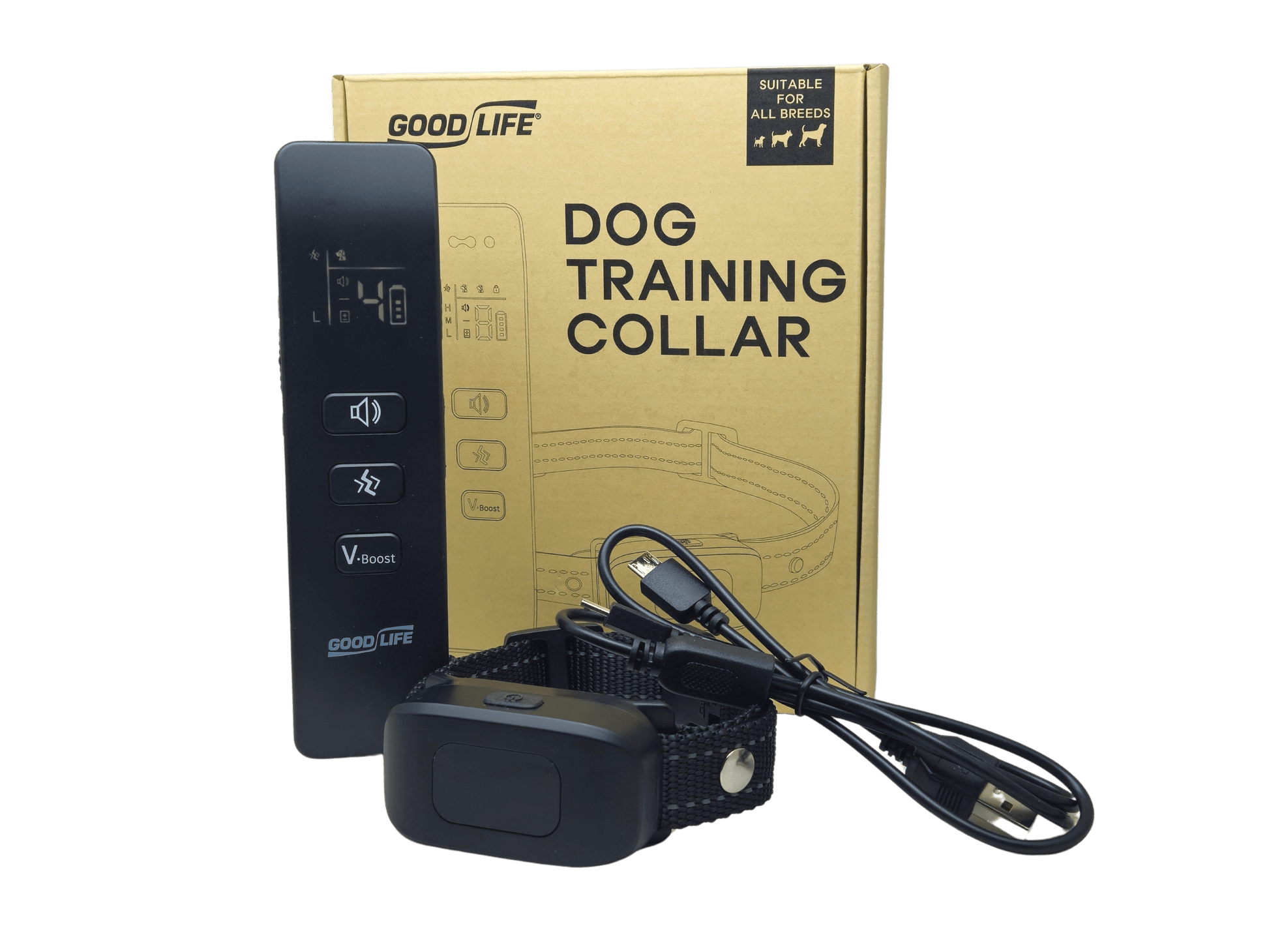 Happy Tails no-shock dog training collar with remote – vibration and tone modes for safe behavior correction