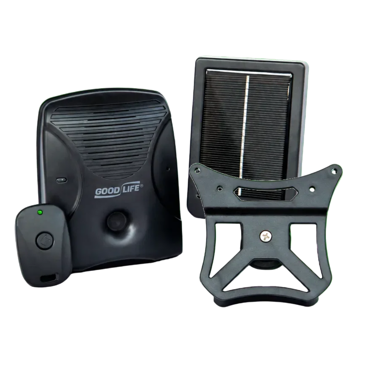 Solar Pack MAX bundle: Dog Silencer MAX with remote, solar panel and mounting bracket